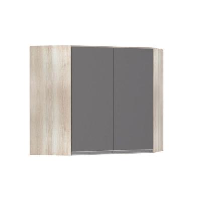 Armário De Canto Diagonal 2 Portas Lis Legno Crema C/Cinza