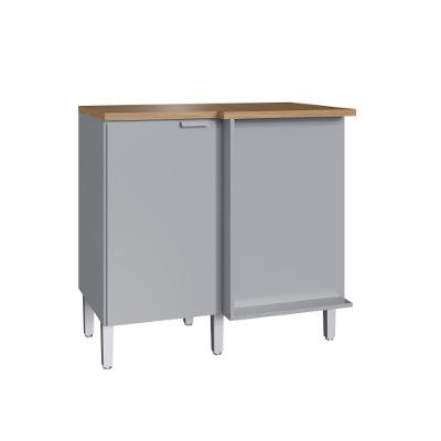 Balcão De Canto Em Mdf 1 Porta Hera Decibal Naturalle Griseo