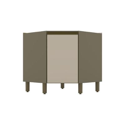 Balcão Canto Oblíquo 01 Porta Connect Henn Duna Com Cristal