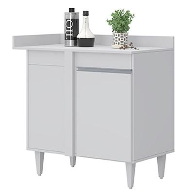 Balcão De Canto Reto Flex Com Tampo 1 Porta Denver Branco - Lumil
