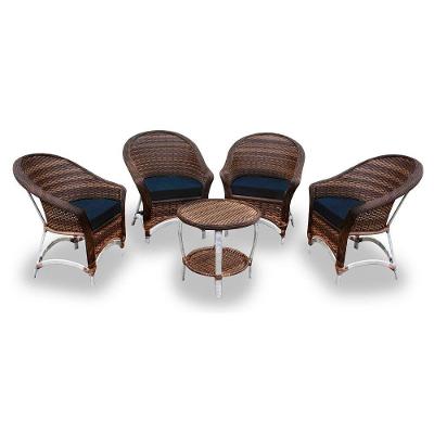 4 Poltronas + 1 Mesa Centro Duna Midnight