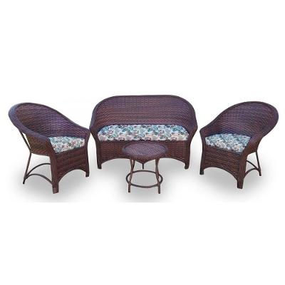 Kit De 1 Sofá 2L + 2 Poltronas + 1 Mesa Centro Verde