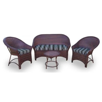 Kit De 1 Sofá 2L + 2 Poltronas + 1 Mesa Centro Preto