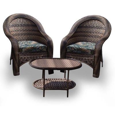 Conjunto De Poltronas Fibra Sintética Karibe-2 Poltronas+1 Mesa Centro- Palmares Petróleo