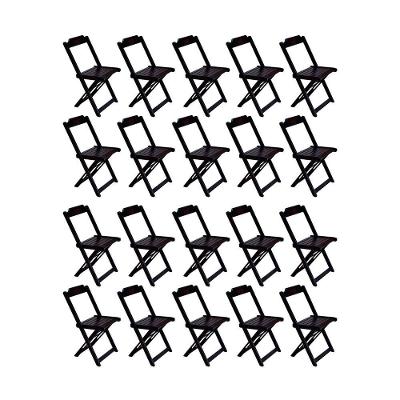Kit 20 Cadeiras De Madeira Dobravel Marrom - Marrom