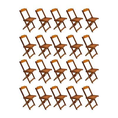 Kit 20 Cadeiras De Madeira Dobravel Mel