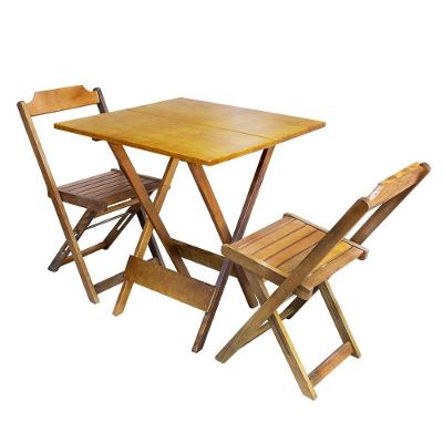Kit 8 Jogos De Mesa Dobravel Com 2 Cadeiras De Madeira 70x70 - Mel