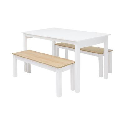 Mesa De Jantar Ditália 2bancos Ja-220+ja-225 Cor:branco Branco