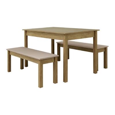 Mesa De Jantar Ditália 2bancos Ja-220+ja-225 Cor:diamond Diamond
