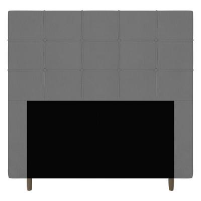 Cabeceira Box Casal Queen Size Leiria 160cm Suede Cinza