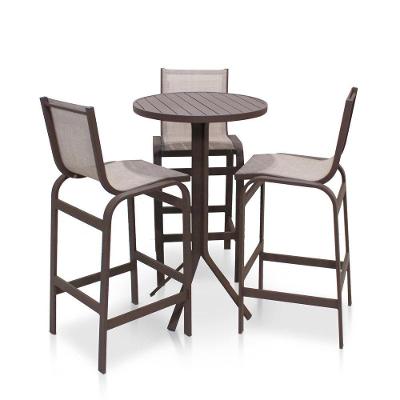 Conjunto Mesa Bistrô Com 3 Banquetas Para área Externa - Marrom