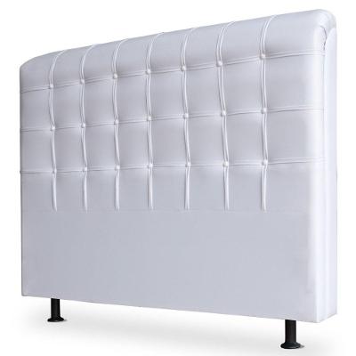 Cabeceira Estofada Cama Box Casal King Louise 195cm Branco