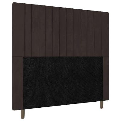 Cabeceira Cama Box Casal Queen Size Nala 160cm Veludo Marrom