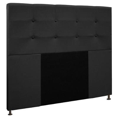 Cabeceira Cama Box Casal 140Cm D10 Safira Suede Preto - Mpozenato