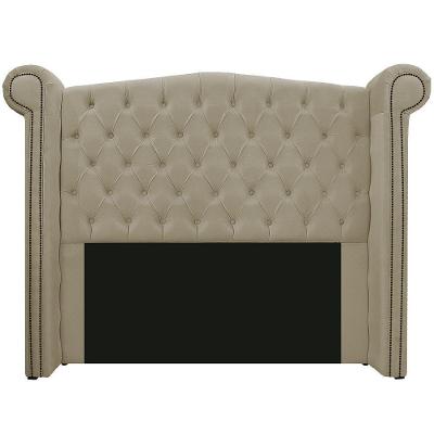 Cabeceira Estofada Veneza 195 Cm King Size Linho Bege