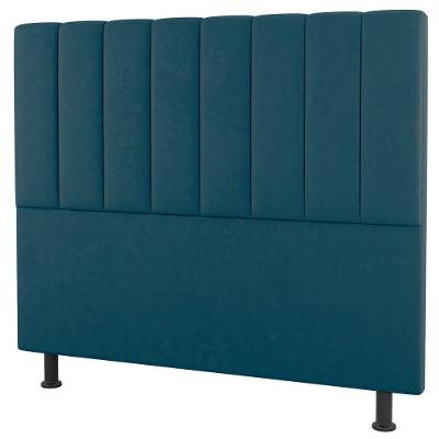 Cabeceira Cama Box Casal King Size Cora 195cm Suede Turquesa