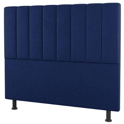 Cabeceira Cama Box Casal Queen Size Cora 160cm Suede Azul