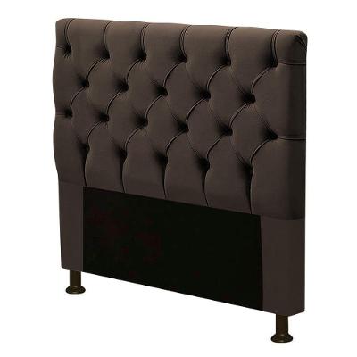 Cabeceira Box Solteiro Cristal 90cm Suede Marrom Chocolate