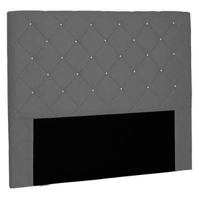 Cabeceira Estofada Cama Box Casal Tânia 140cm Suede Cinza