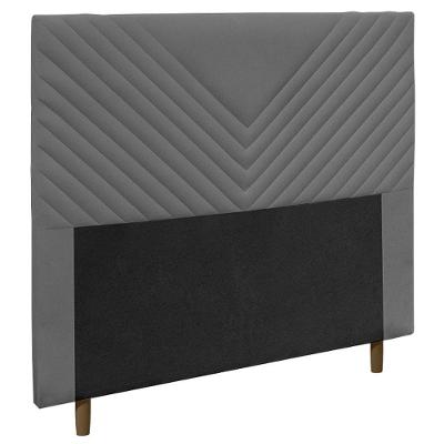 Cabeceira Cama Box Casal Queen Size Viena 160cm Suede Cinza