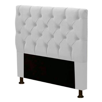 Cabeceira Cama Box Solteiro Cristal 90cm Corino Branco
