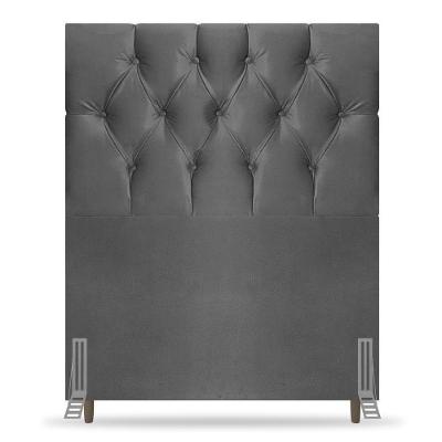 Cabeceira Cama Box Solteiro Madrid 90cm Suede Cinza