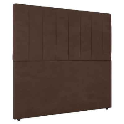 Cabeceira Cama Box Casal Ivana 140cm Veludo Marrom