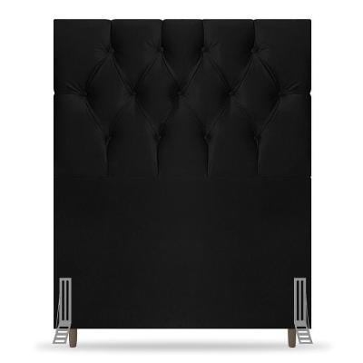 Cabeceira Cama Box Solteiro Madrid 90cm Suede Preto