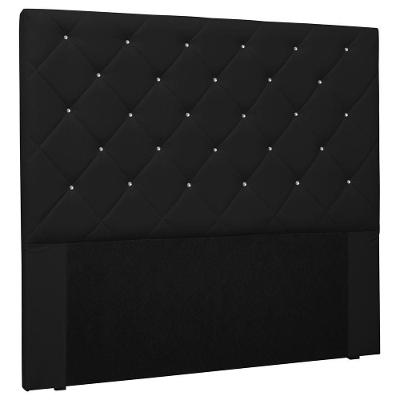 Cabeceira Estofada Box Casal King Size Tânia 195cm Preto