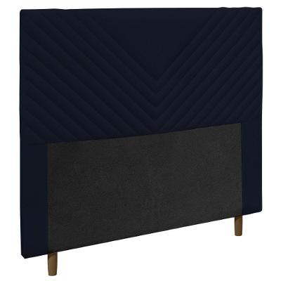 Cabeceira Cama Box Casal Viena 140cm Veludo Azul Marinho