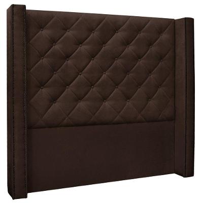 Cabeceira Estofada Cama Box Casal Alteza 140cm Suede Café