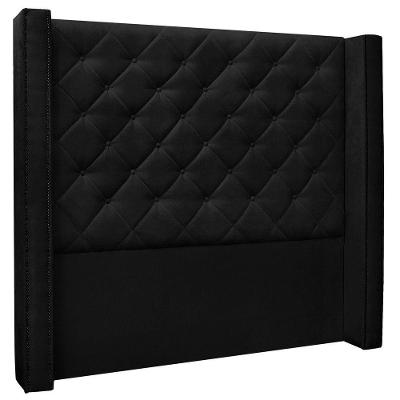 Cabeceira Estofada Cama Box Casal Alteza 140cm Suede Preto