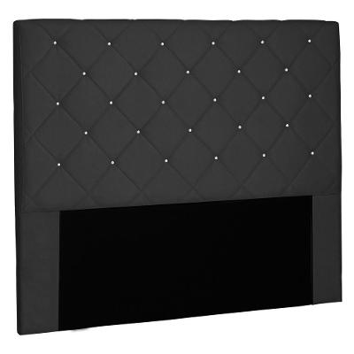 Cabeceira Estofada Box Casal Queen Size Tânia 160cm Preto