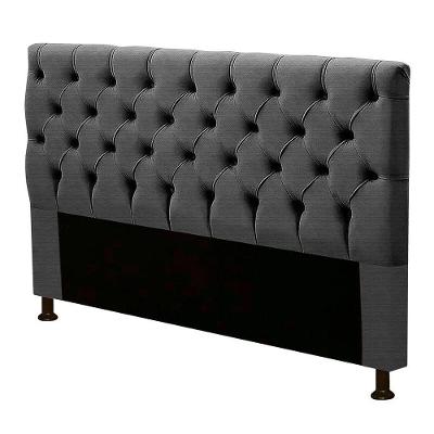 Cabeceira Estofada Box Queen Size 160cm Linho Grafite