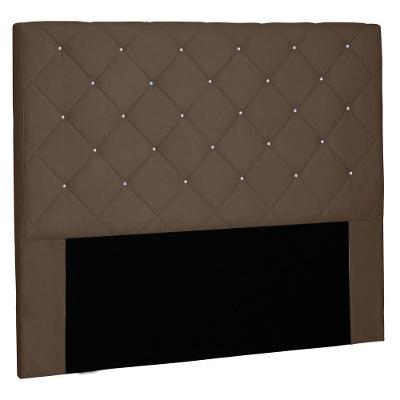 Cabeceira Estofada Box Casal Tânia 140cm Suede Caramelo