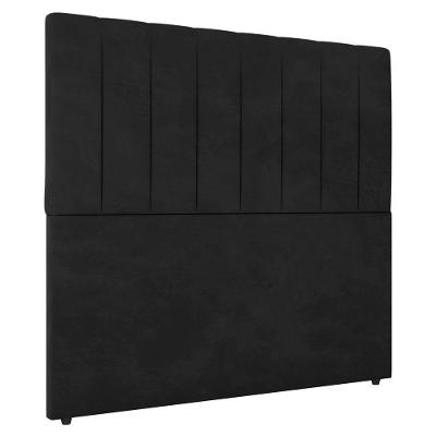 Cabeceira Cama Box Casal Queen Size Ivana 160cm Veludo Preto