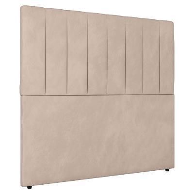 Cabeceira Cama Box Casal Queen Size Ivana 160cm Veludo Bege