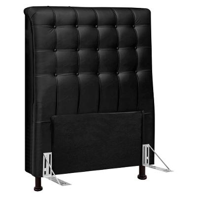 Cabeceira Cama Box Solteiro Ciara 90cm Botonê Com Frame Sintético Preto