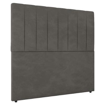 Cabeceira Cama Box Casal Queen Size Ivana 160cm Veludo Cinza