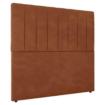 Cabeceira Cama Box Casal Queen Size Ivana 160cm Veludo Laranja