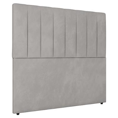 Cabeceira Cama Box Casal Queen Size Ivana 160cm Veludo Prata