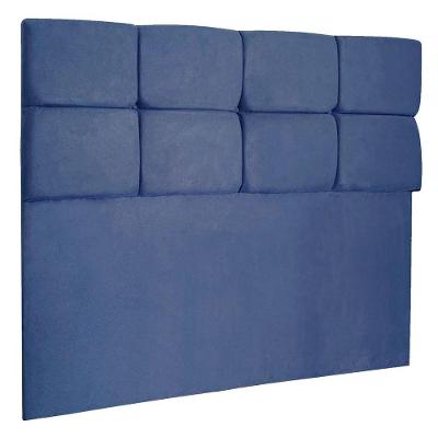 Cabeceira Queen 1,60m Nina Suede - Pallazio Cor Azul Marinho