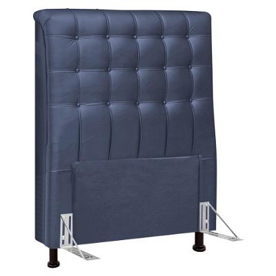 Cabeceira Cama Box Solteiro Ciara 90cm Botonê Com Frame Linho Azul