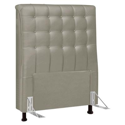 Cabeceira Cama Box Solteiro Ciara 90cm Botonê Com Frame Suede Bege
