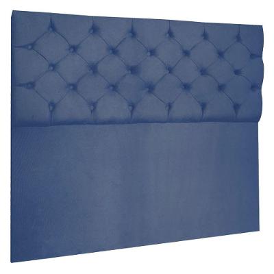 Cabeceira Capitonê Solteiro 0,90m Jade Suede Cor Azul Marinho