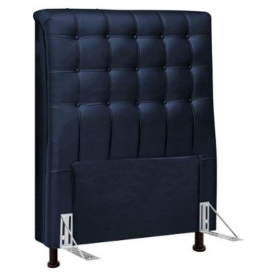 Cabeceira Cama Box Solteiro Ciara 90cm Botonê Com Frame Veludo Azul Marinho