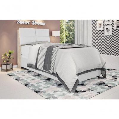 Cabeceira Box Solteiro 0,88 Amarula Com Painel Class Branco