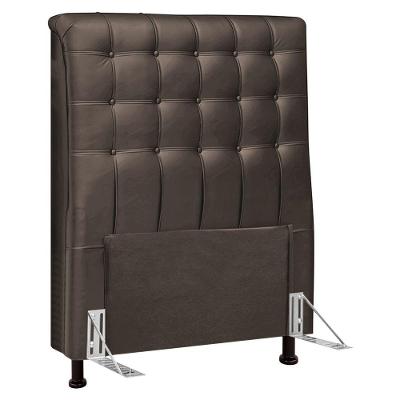 Cabeceira Cama Box Solteiro Ciara 90cm Botonê Com Frame Linho Cacau