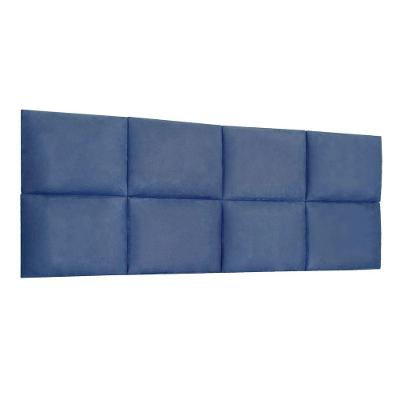Cabeceira Painel Modulada Queen 1,60m Lorena Suede Cor Azul Marinho