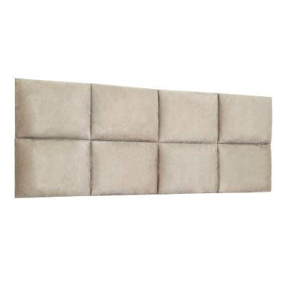 Cabeceira Painel Modulada Queen 1,60m Lorena Suede Cor Bege